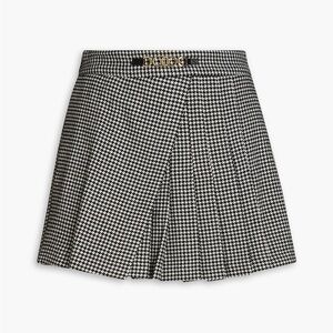 Maje Black and White Skorts with Houndstooth Pattern